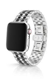 JUUK 44mm Locarno Brushed Two-Tone Black Premium Stainless Steel Apple Watch Band